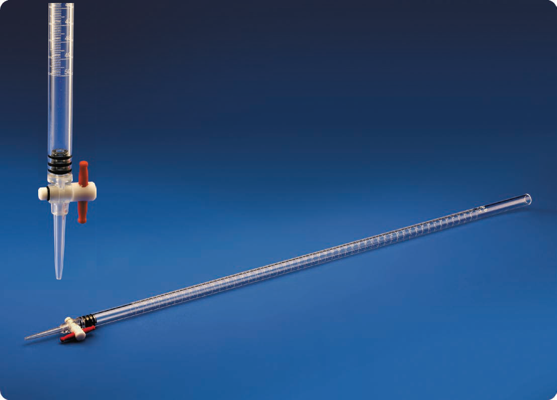 Plastic Burette with Acrylic Pipe & PMP Stopcock