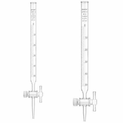 Burettes, Class B with Straight Bore Glass Stopcock