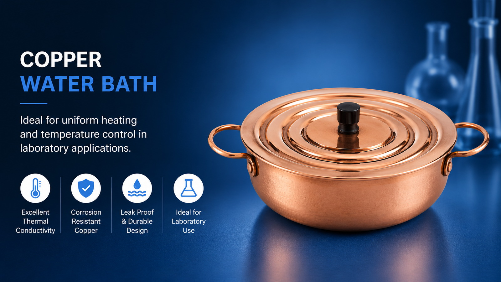 Copper Water Bath with essentrical holes - Image 2