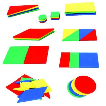 Phases Fraction (48 Pcs.) : Useful to learn fraction, percentage, decimals, area, perimeter of different shapes and their relation.