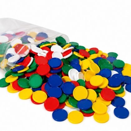 Counters : Allow for sorting, patterning, color recognition, counting and operations activity Measure 30 mm in Diameter, 2.5mm thick Set of 500 Pcs. in 5 color.