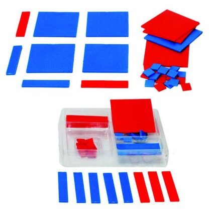 Factorization Tiles : Set of 70 opaque plastic tiles in 2 colors and 3 shapes.