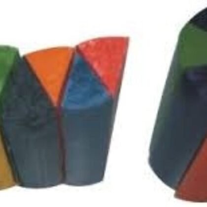 Cylinder cut in 8 parts wooden.