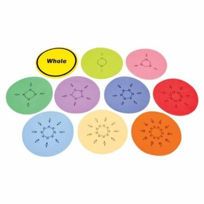Magnet Fraction Disc with Magnetic Board made of rubber foam to teach circle and its parts with screen printing