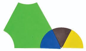 Angle Sum Property of Triangle : Magnetic triangle with its angles cutout to demonstrate angle sum property of a triangle.