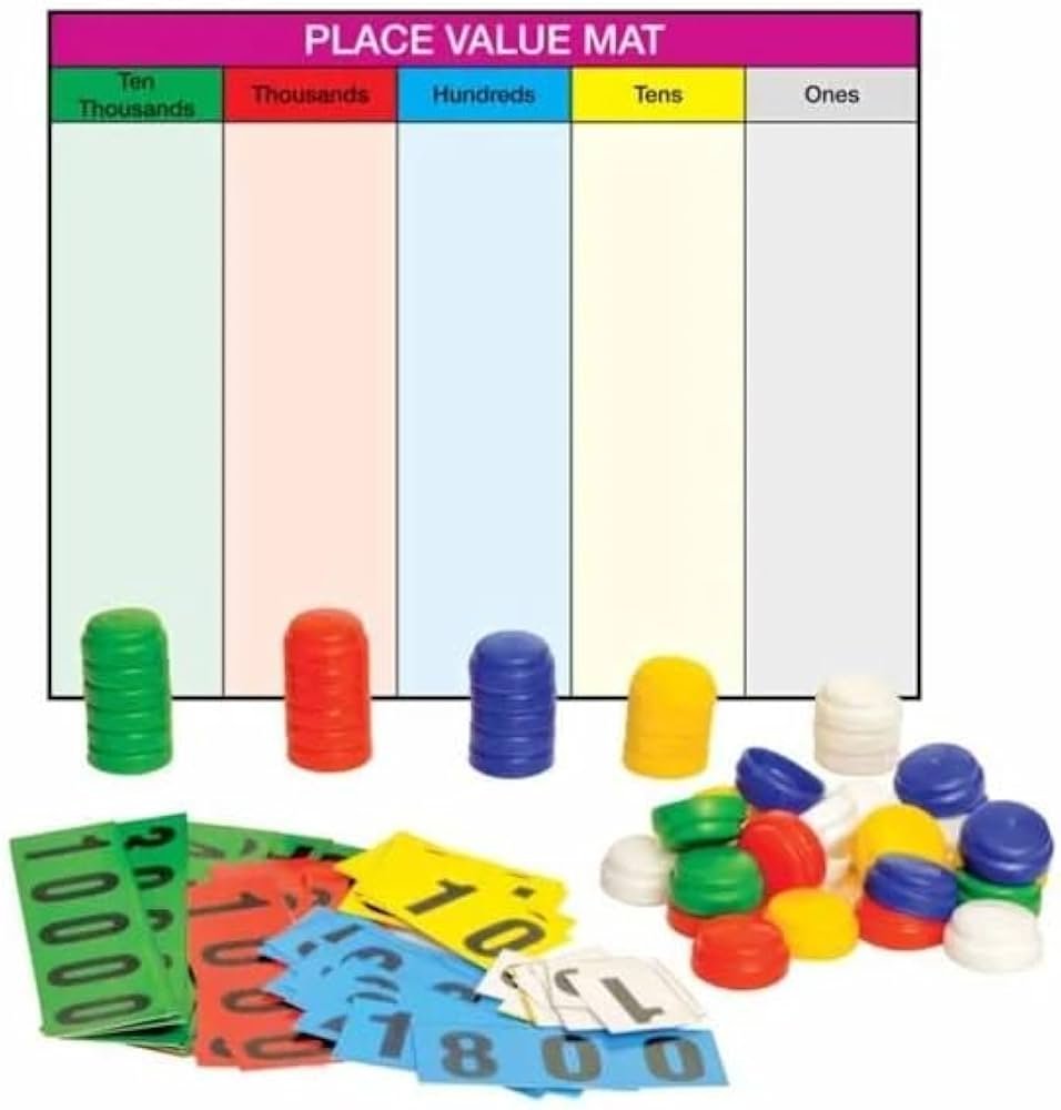 Place Value Mat with Stacking Counters.