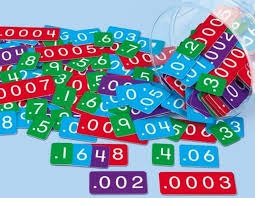 Place Value Cards : A set of 72 cards for different place values rangeing from thousand to ten thousandths.