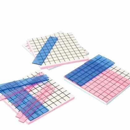 Decimal Plate (Set of 4): To show the process of multiplication of decimals with help of square or rectangular grid plate.