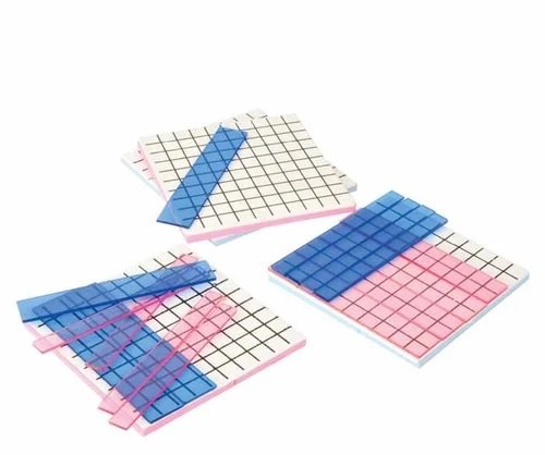 Decimal Plate (Set of 4): To show the process of multiplication of decimals with help of square or rectangular grid plate.