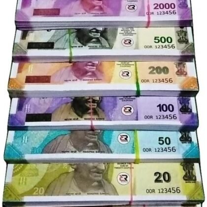 Dummy Currency Notes- 5pcs each of Rs 1, 2, 5,10, 20, 50, 100, 200, 500, & 2000/-.
