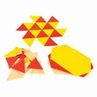Count your own designer fraction made of rubber foam set of 72 Triangles in 3 colours