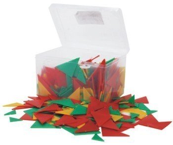 Pattern making with plastic triangles of 3 different sizes