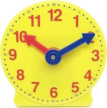 Geared Teacher Clock : Hidden gears maintain correct hour and minute relationships as you manipulate movable hands. Made of durable plastic.